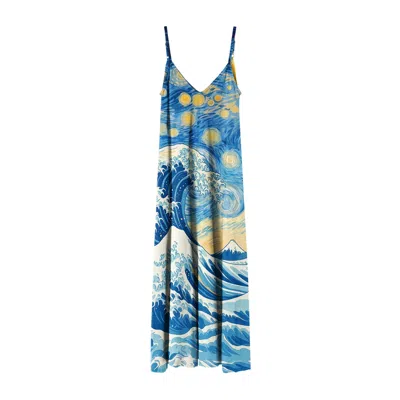 Aloha From Deer Women's Blue / Yellow Starry Wave Maxi Dress In Multi