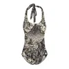 Aloha From Deer Women's Brown Durer Series Fifth Seal Open Back Swimsuit In Brown