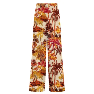Aloha From Deer Women's Brown / Orange Desert Tropic Long Loose Pants In Multi