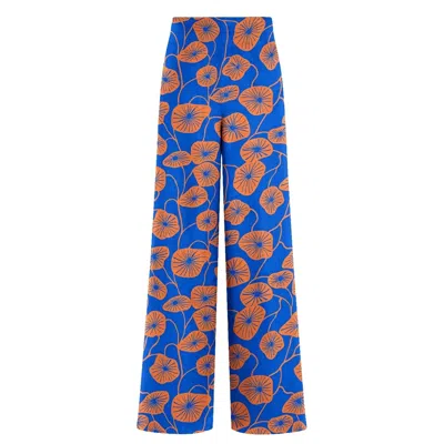Aloha From Deer Women's Flora Blue Long Loose Pants