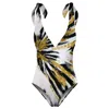 Aloha From Deer Women's Gold / White / Black Golden Zebra One Piece Swimsuit