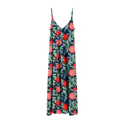 Aloha From Deer Women's Green / Pink Pomegranate Maxi Dress In Multi
