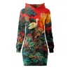 Aloha From Deer Women's Green / Red Japanese Stork Oversize Hoodie Dress In Multi