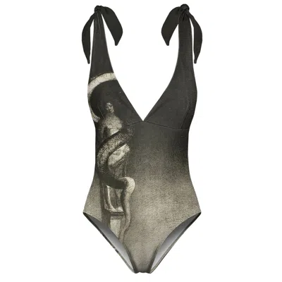 Aloha From Deer Women's Grey Serpent Halo One Piece Swimsuit