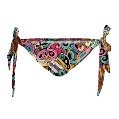 Aloha From Deer Women's Ice Cream Love Bikini Bows Bottom In White