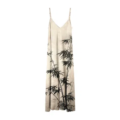 Aloha From Deer Women's Neutrals Black Bamboo Maxi Dress