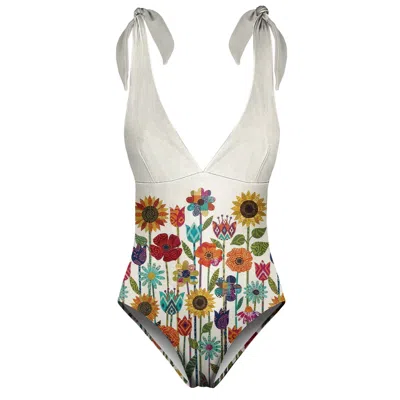 Aloha From Deer Women's Neutrals Boho Garden One Piece Swimsuit