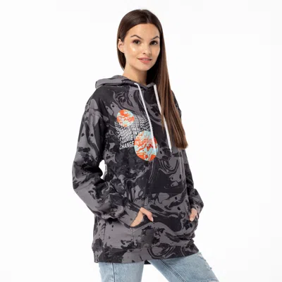 Aloha From Deer Women's Neutrals / Grey Dark Marble Oversize Hoodie