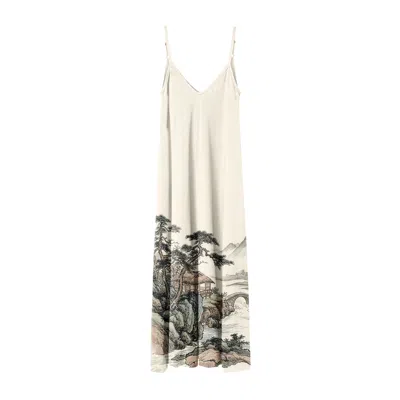 Aloha From Deer Women's Neutrals Ink Landscape Maxi Dress