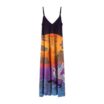 Aloha From Deer Women's Orange / Purple Sunflight Maxi Dress In Multi