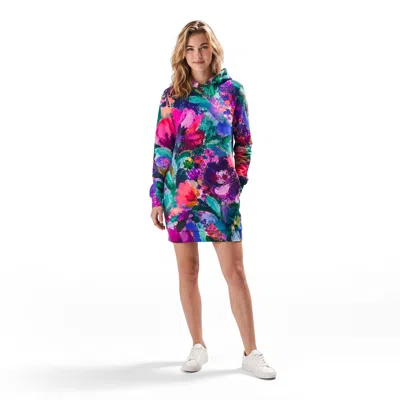 Aloha From Deer Women's Orange / Red Messy Flora Oversize Hoodie Dress In Orange/red