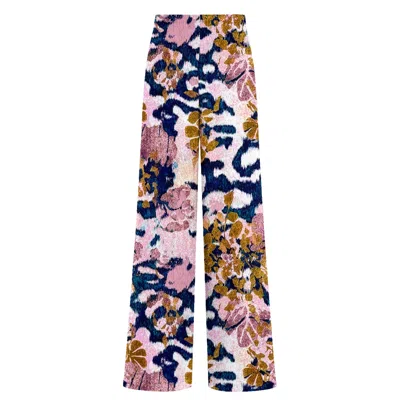 Aloha From Deer Women's Pink / Blue / Gold Pink Mirage Long Loose Pants