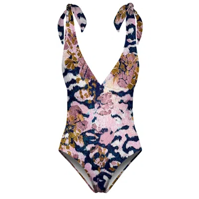 Aloha From Deer Women's Pink / Blue / Gold Pink Mirage One Piece Swimsuit