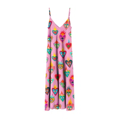 Aloha From Deer Women's Pink Mexican Hearts Maxi Dress