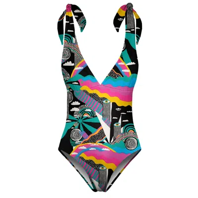 Aloha From Deer Women's Rainbow Landscape One Piece Swimsuit