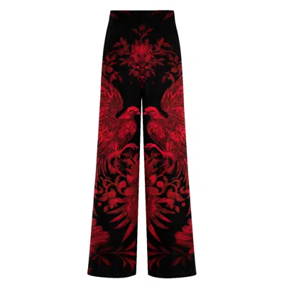 Aloha From Deer Women's Red / Black Red Nocturne Long Loose Pants In Multi