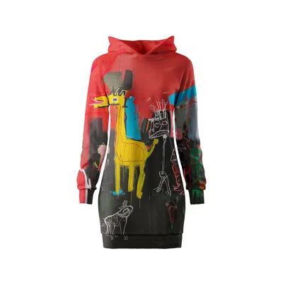 Aloha From Deer Women's Red / Black / Yellow Wild Life Oversize Hoodie Dress In Multi