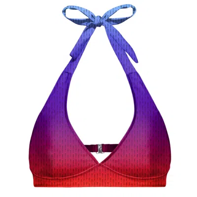 Aloha From Deer Women's Red / Pink / Purple Red Anti-social Halter Neck Bikini Top In Red/pink/purple