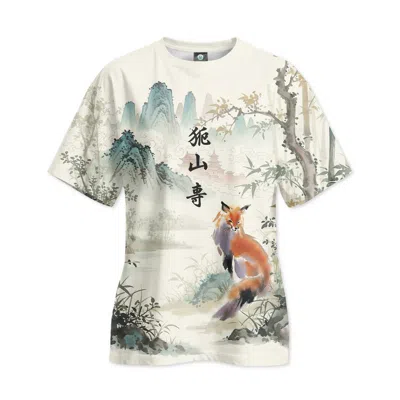 Aloha From Deer Women's White Watercolor Fox Oversize T-shirt