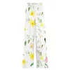 Aloha From Deer Women's White Watercolor Sprint Long Loose Pants