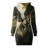 Aloha From Deer Women's Yellow / Black Nightwing Pegasus Oversize Hoodie Dress In Multi