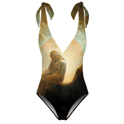 Aloha From Deer Women's Yellow / Orange / Brown Melancholy One Piece Swimsuit In Yellow/orange/brown