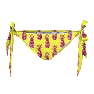Aloha From Deer Women's Yellow / Orange Hawaii Pineapple Bikini Bows Bottom In Yellow/orange