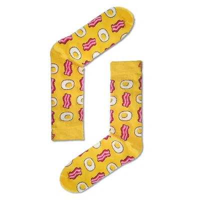 Aloha From Deer Women's Yellow / Red Bacon And Eggs Cotton Socks In Multi