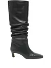 Alohas 50mm Kalila Slouch Calf Leather Boots In Black
