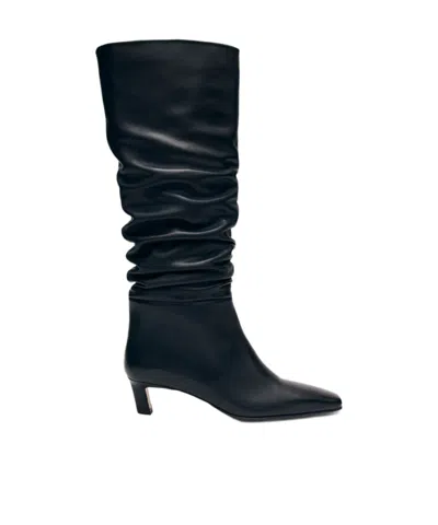 Alohas 50mm Kalila Slouch Calf Leather Boots In Black