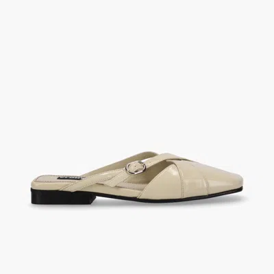 Alohas Adria Onix Cream Leather Mules In White