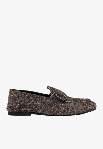 Alohas Aeryn Suede Fuzzy Leather Loafers In Brown