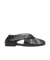 Alohas Alaula Black Leather Ballet Flats Shoes