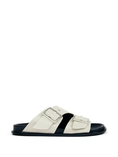 Alohas Alba Buckle Strap Slides In Animal Print