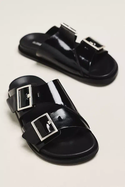 Alohas Alba Double Buckle Slide Sandals In Black