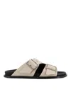 Alohas Adjustable Strap Leather Sandals In Multi