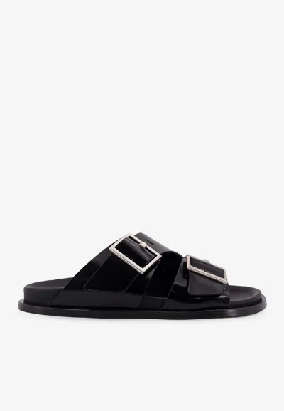 Alohas Alba Leather Buckled Sandals In Black