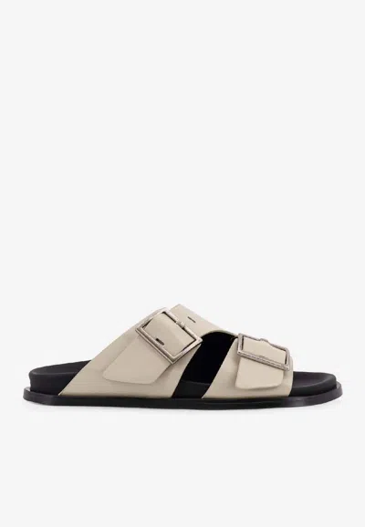 Alohas Alba Leather Sandals In White