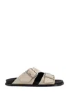 Alohas Adjustable Strap Leather Sandals In Neutral