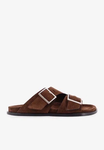 Alohas Alba Suede Sandals In Brown