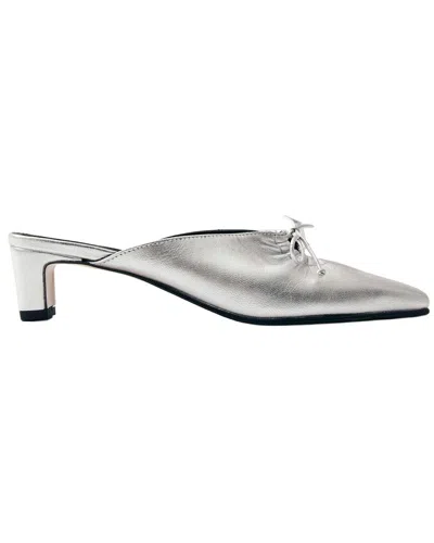 Alohas Amar Shimmer Leather Pump In Silver
