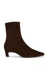 Alohas Ambar Rift Pointed Toe Kitten Heel Suede Boots In Brown