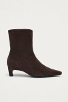 Alohas Ambar Leather Ankle Boots In Suede Brown, Women's At Urban Outfitters In Brown