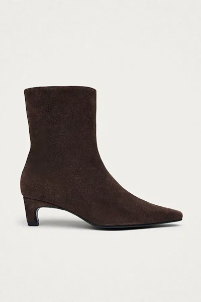 Alohas Ambar Leather Ankle Boots In Suede Brown, Women's At Urban Outfitters