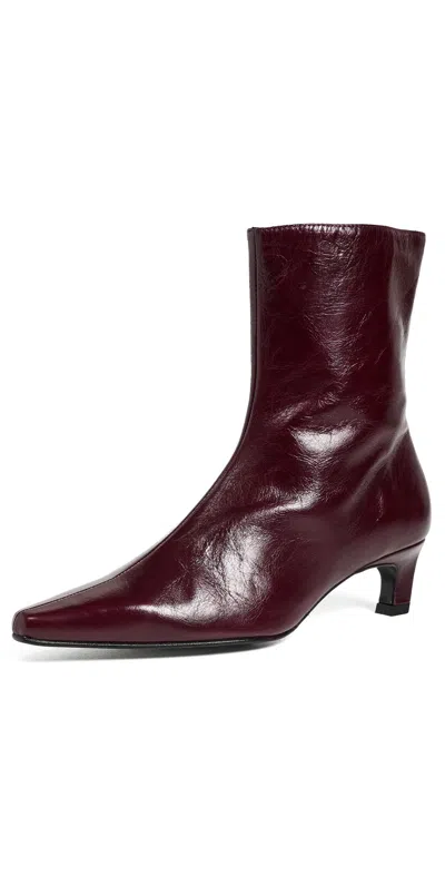 Alohas Ambar Leather Ankle Boots Rift Burgundy