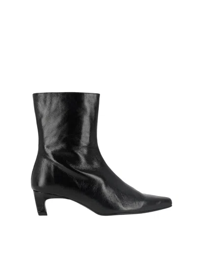 Alohas Ambar Rift Black Leather Ankle Boots Heel Height 5 Cm In Multi