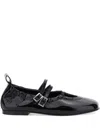 Alohas Anne Onix Black Leather Ballet Flats In Black