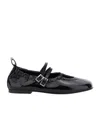 Alohas Anne Onix Black Leather Ballet Flats
