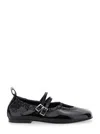 Alohas Anne Onix Black Leather Ballet Flats