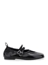 Alohas Anne Onix Black Leather Ballet Flats